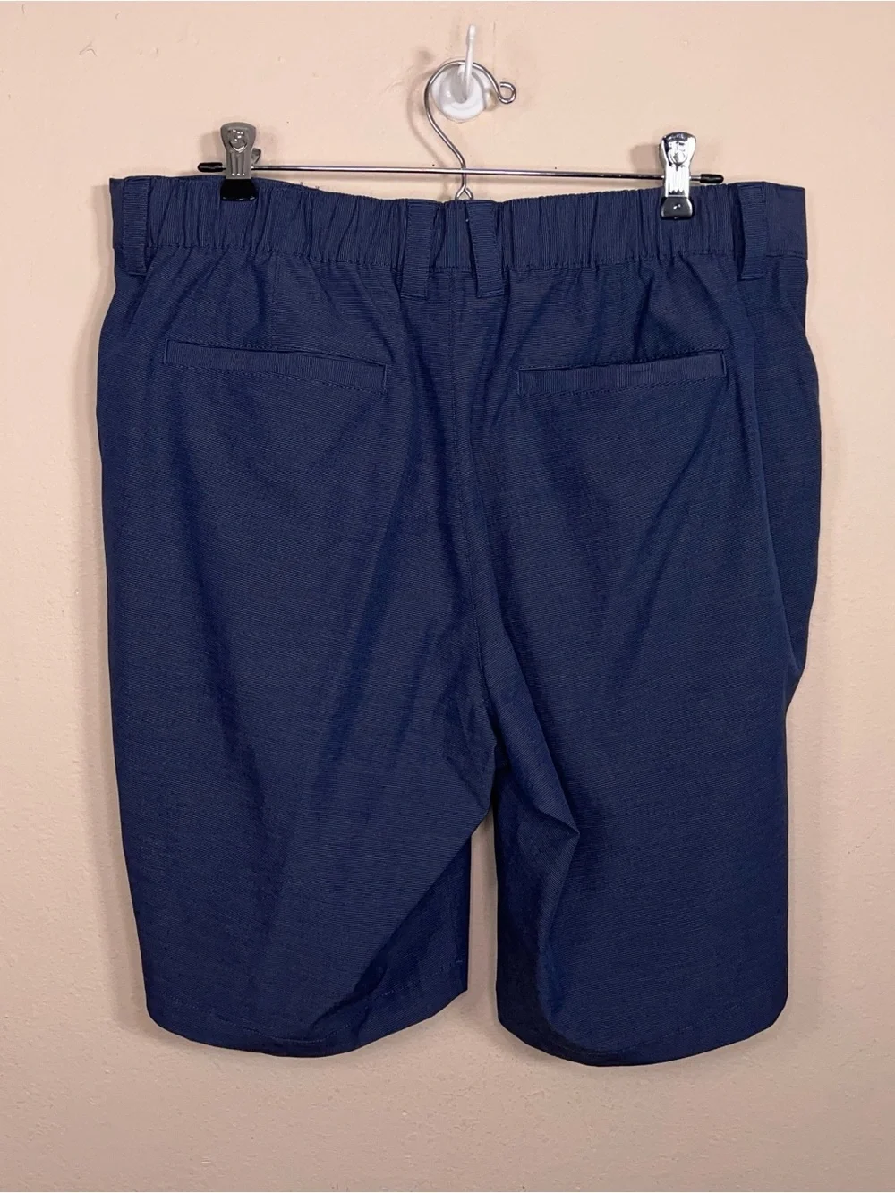 Size 34 Banana Republic Navy Blue Flat Front Shorts Stretch Pockets Golf